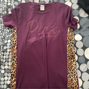 Pink leopard print tee